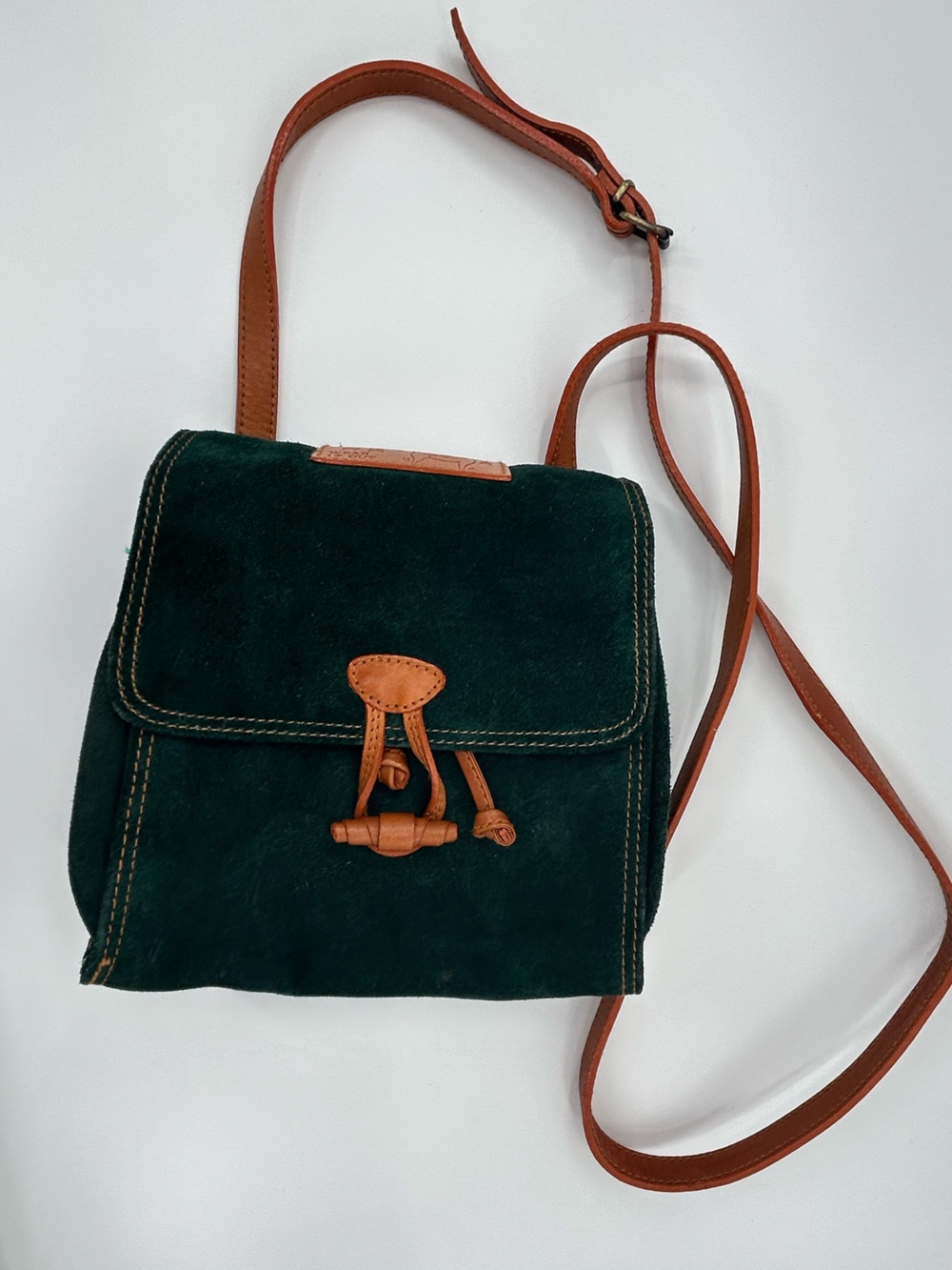 Liz Claiborne Vintage Wear It Out Green Suede Bag